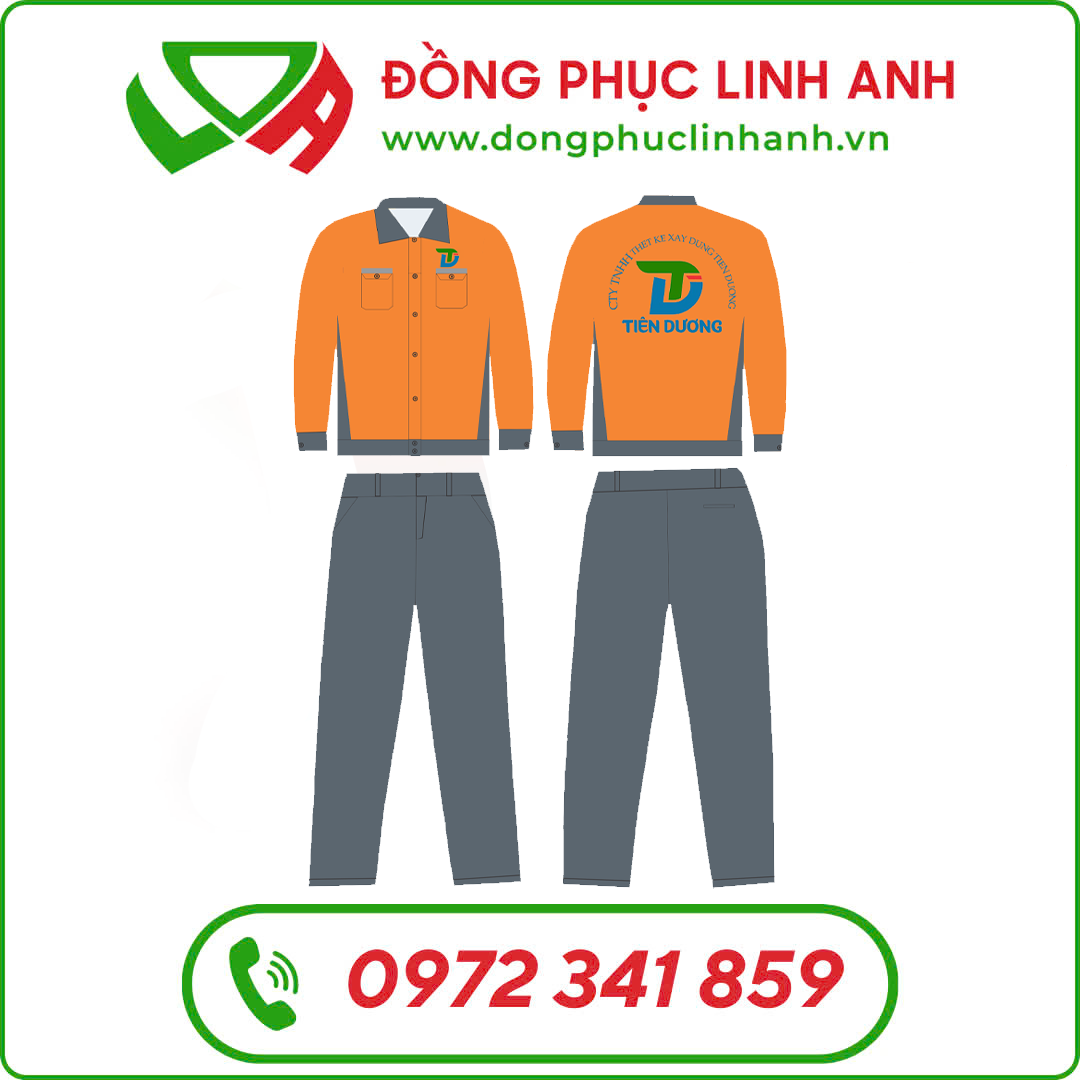 Bộ Quần Áo Bảo Hộ Công Ty Thiết Kế Xây Dựng Tiên Dương