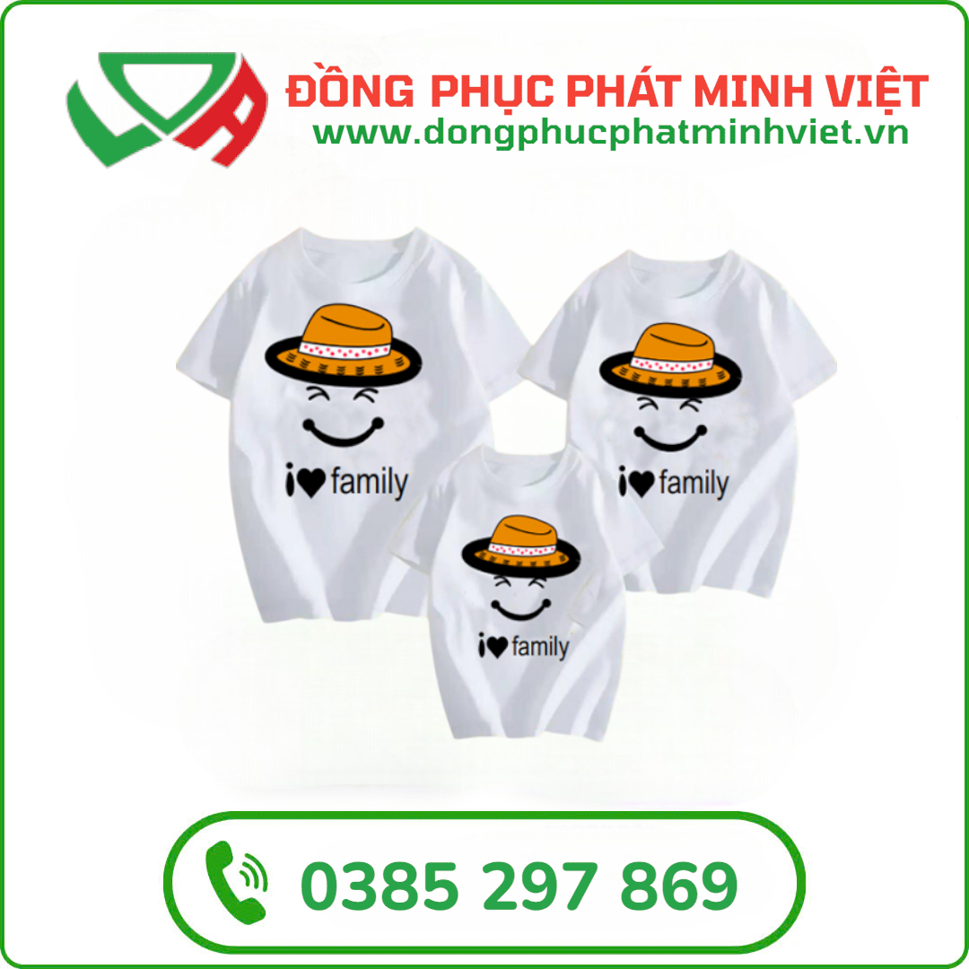 Áo thun cổ tròn đồng phục gia đình