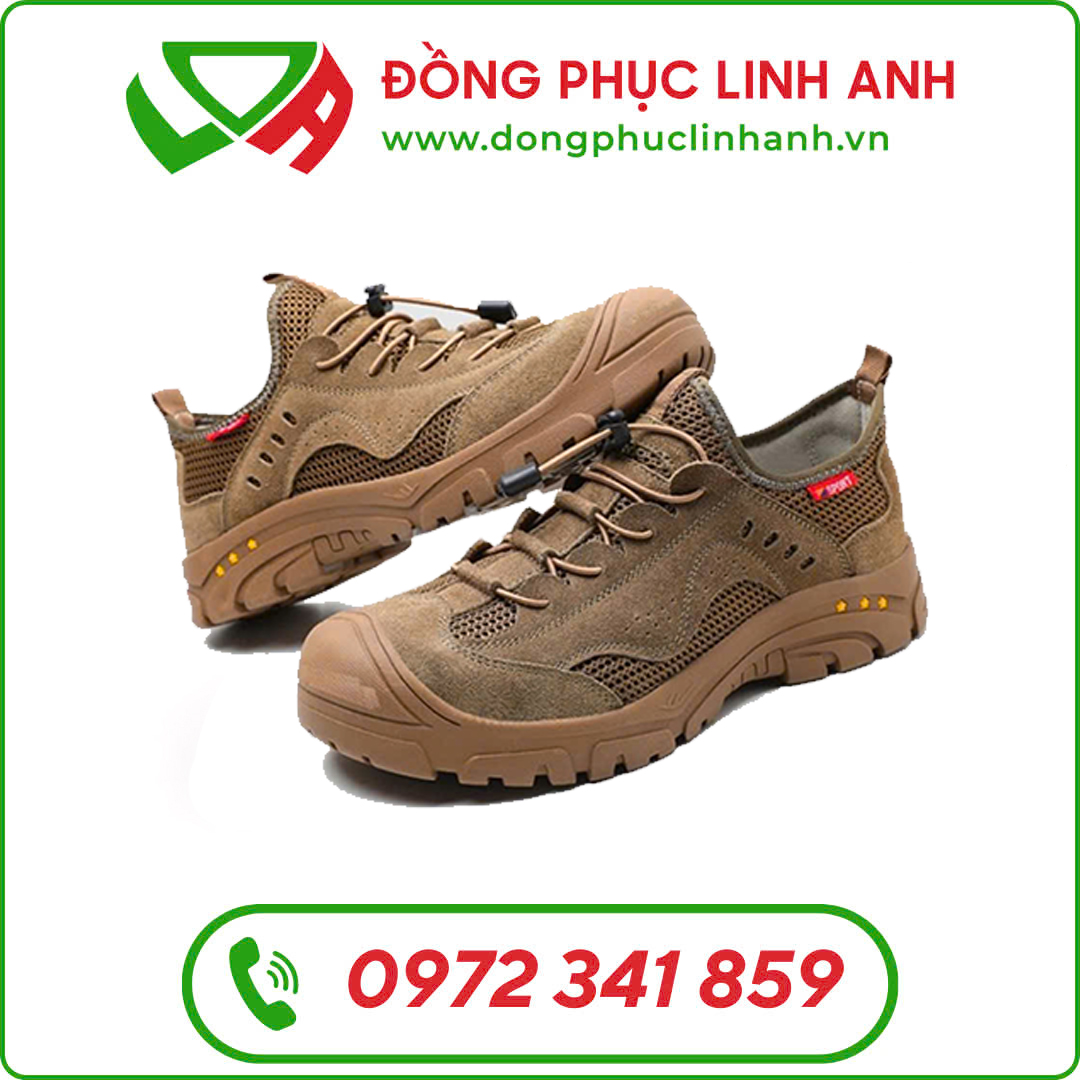 Giày Bảo Hộ Da Bò Lộn Mũi Thép 